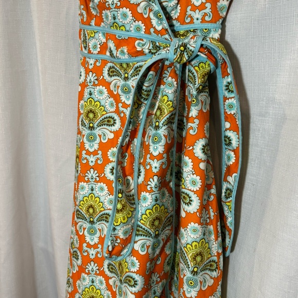 Lesley Evers Floral Wrap Surplice V neck dress size L - Picture 3 of 9